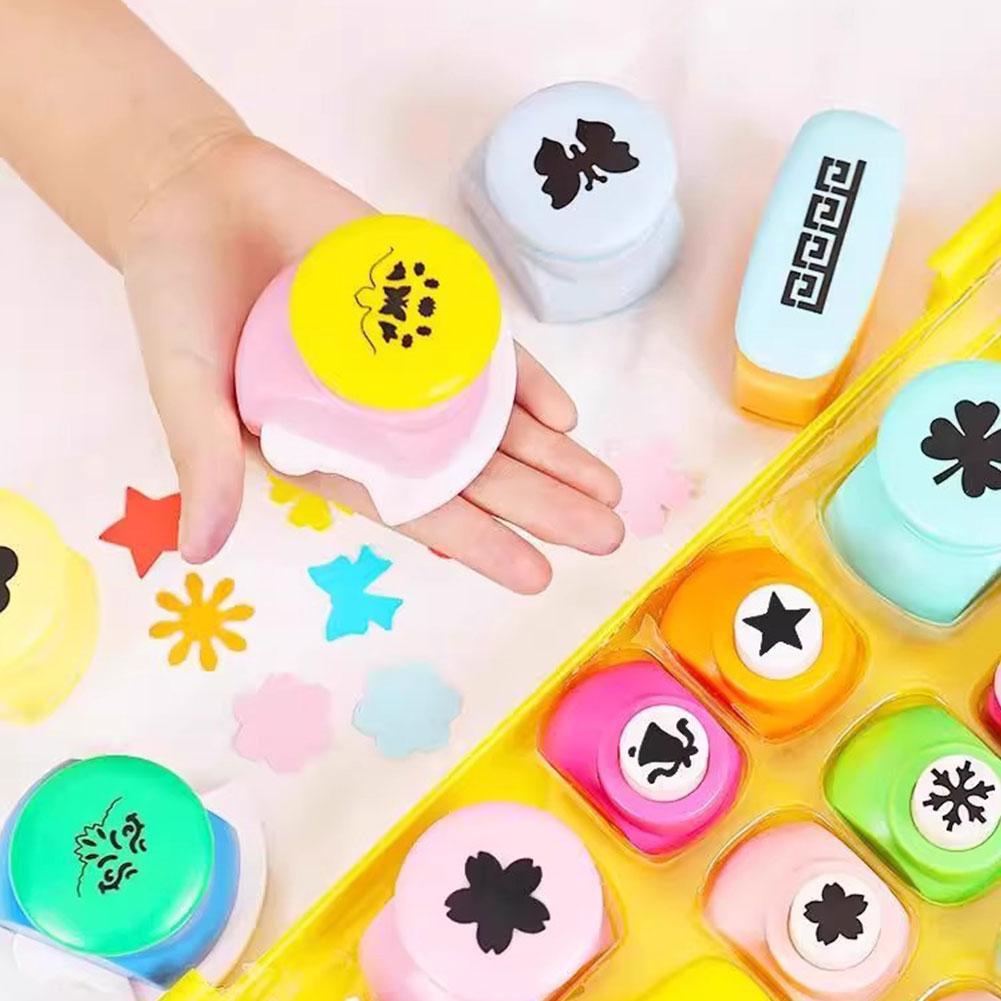 Creative Hole Punch & Paper Edge Scissors Kit - Various Flower Shaped Mini Embossing Punch For Children's DIY Greeting Card