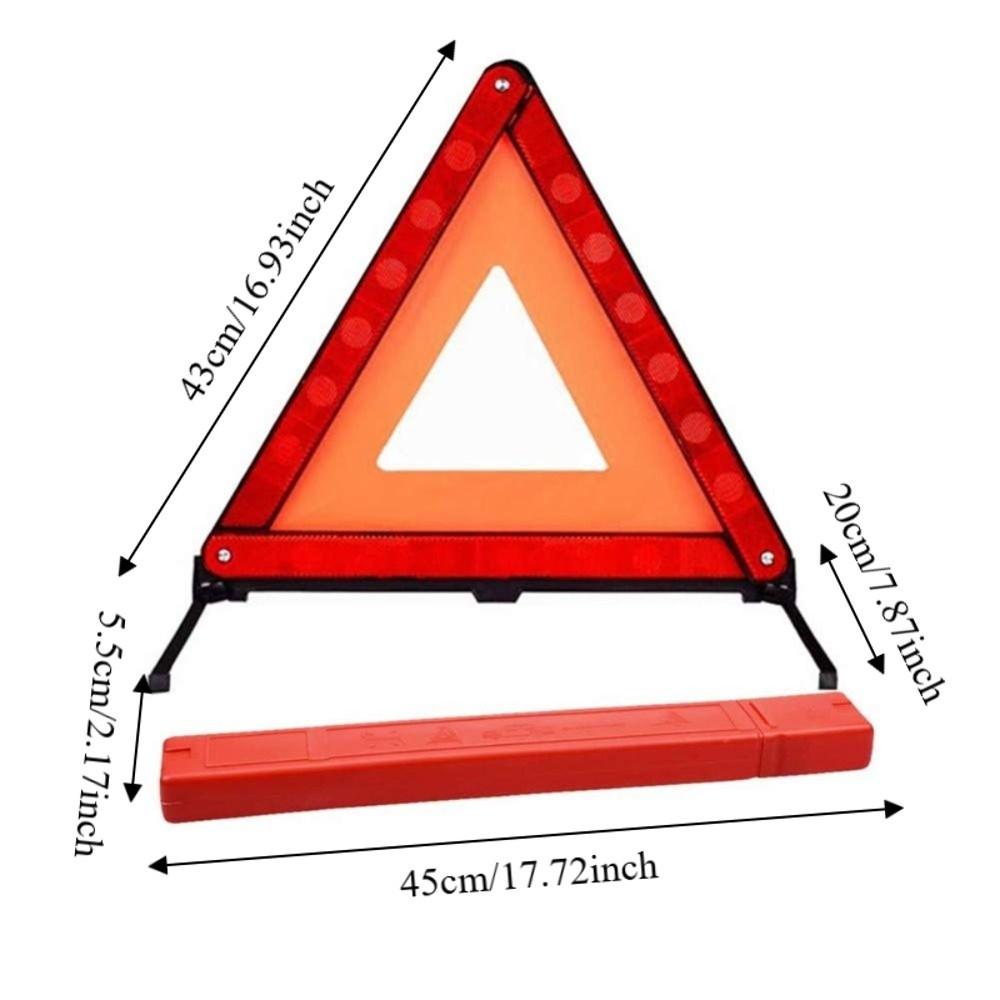 Portable Folding Warning Triangles Red Reflective Hazard Triangle  Breakdown Rescue