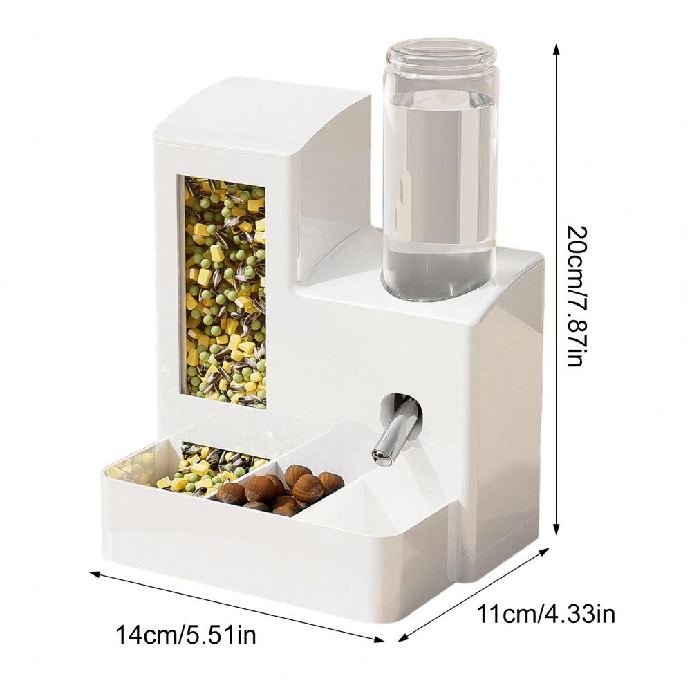 Automatic Hamster Feeder 3 In 1 Food And Water Dispenser 3-Cell Feeding Station with 125ml Bottle for Home Small Animal