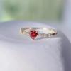 Fashion Charm Love Ruby Inele pentru femei inimă roșu cristal zircon inel petrecere de nunta bijuterii cadou de aniversare Anillos Mujer