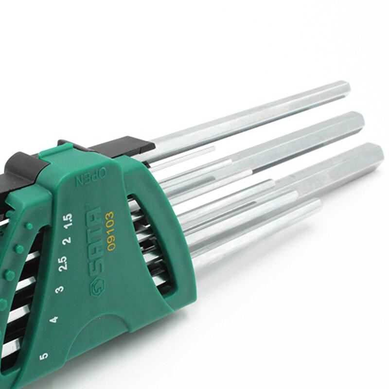 SATA 9-Piece Metric Extra Long Hex Key Wrench Set