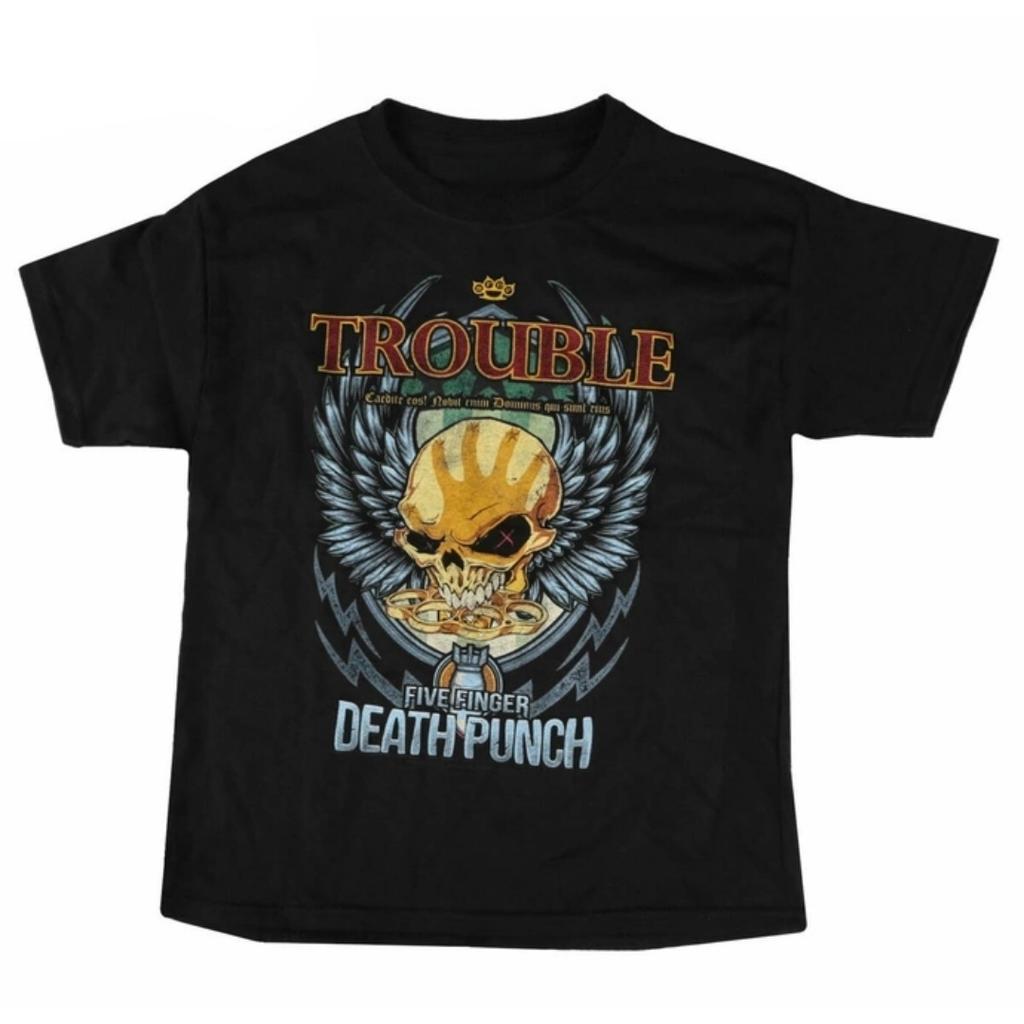 Five Finger Death Punch Wanted Art Pattern Nu Metal Band Tshirt Casual Street Style Cotton Tshirt For Unisex And Unisex