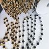 1meter 6mm Colorful Crystal Beads Beaded Chain Glass Bead KC Gold Necklace Chain Accessories for Jewelry Making Crafts DIY