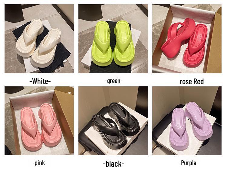 2025 Women's Thick-Soled Flip-Flops: Soft EVA Summer Sandals, Korean Style Trend
