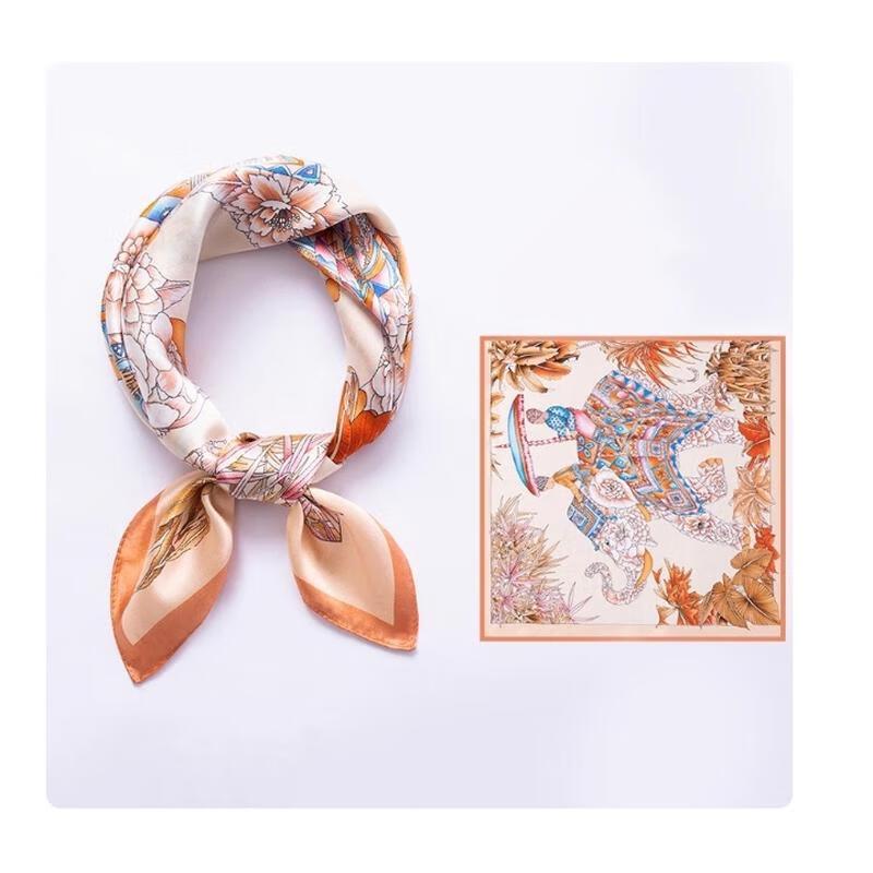 

HANDUNYOU Tribal Goddess Small Square Silk Scarf