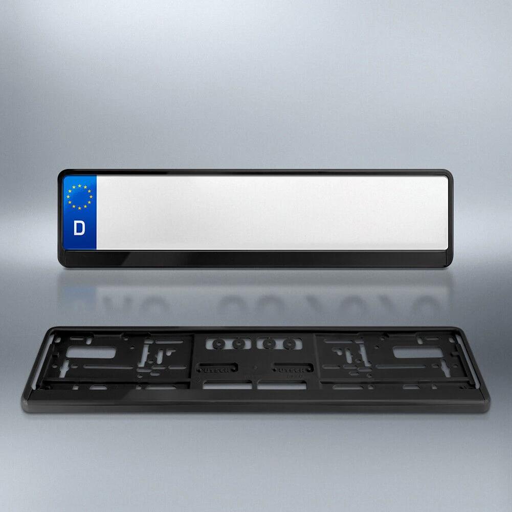 2 Stück Schwarz EU Standard Kennzeichenhalter Halterung Rahmen Korrosionsschutz Wasserdicht Langlebig Auto Autozubehör Halterungsabdeckung