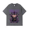 275 GSM Washed T-shirts 100% Cotton One Piece V65 Zoro Print Unisex Heavy Cotton T Shirt