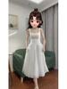 One Moment Waltz White Spaghetti Strap Dress - Women's Mesh Puffy Fairy Long Dress