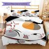 Natsume'sbook Pattern Bedding Quilt Set Quilt Cover Pillowcase Home Decoration Birthday Gift (1 * Duvet Cover + 2 * Pillowcase, Without Core)