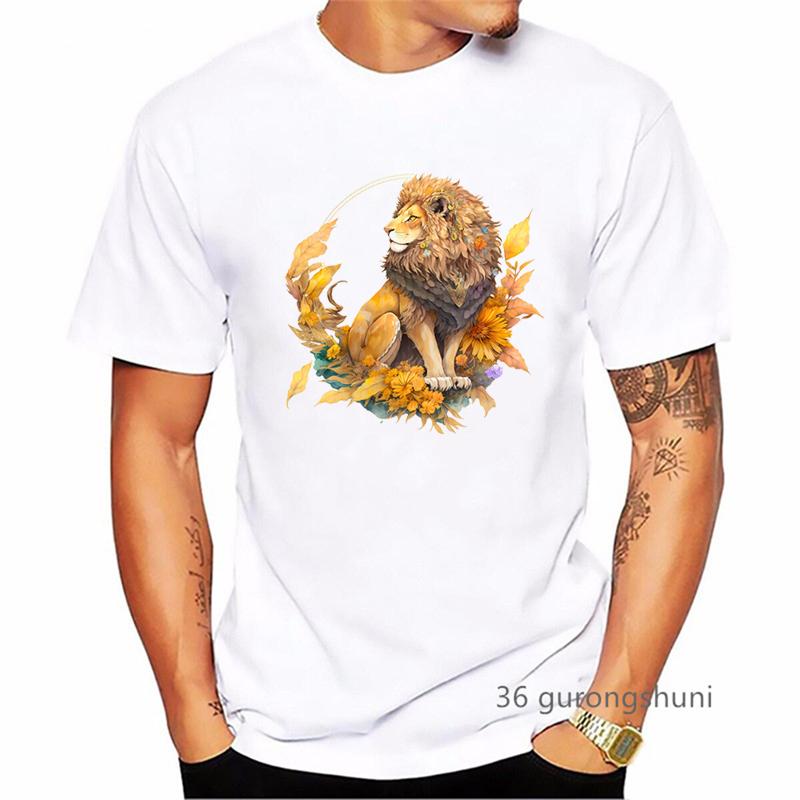 Watercolor Tiger Animal Print T Shirt Unisexs Clothing Funny White Tshirt Homme Harajuku Shirt Summer Fashion Tops Tee Shirt