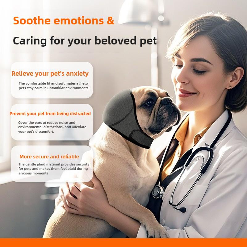 Pet Dog Ear Muffs - Summer Swimming Waterproof Headgear Noise Reduction & Soundproofing Anti-Fright Emotional Calming Headgear