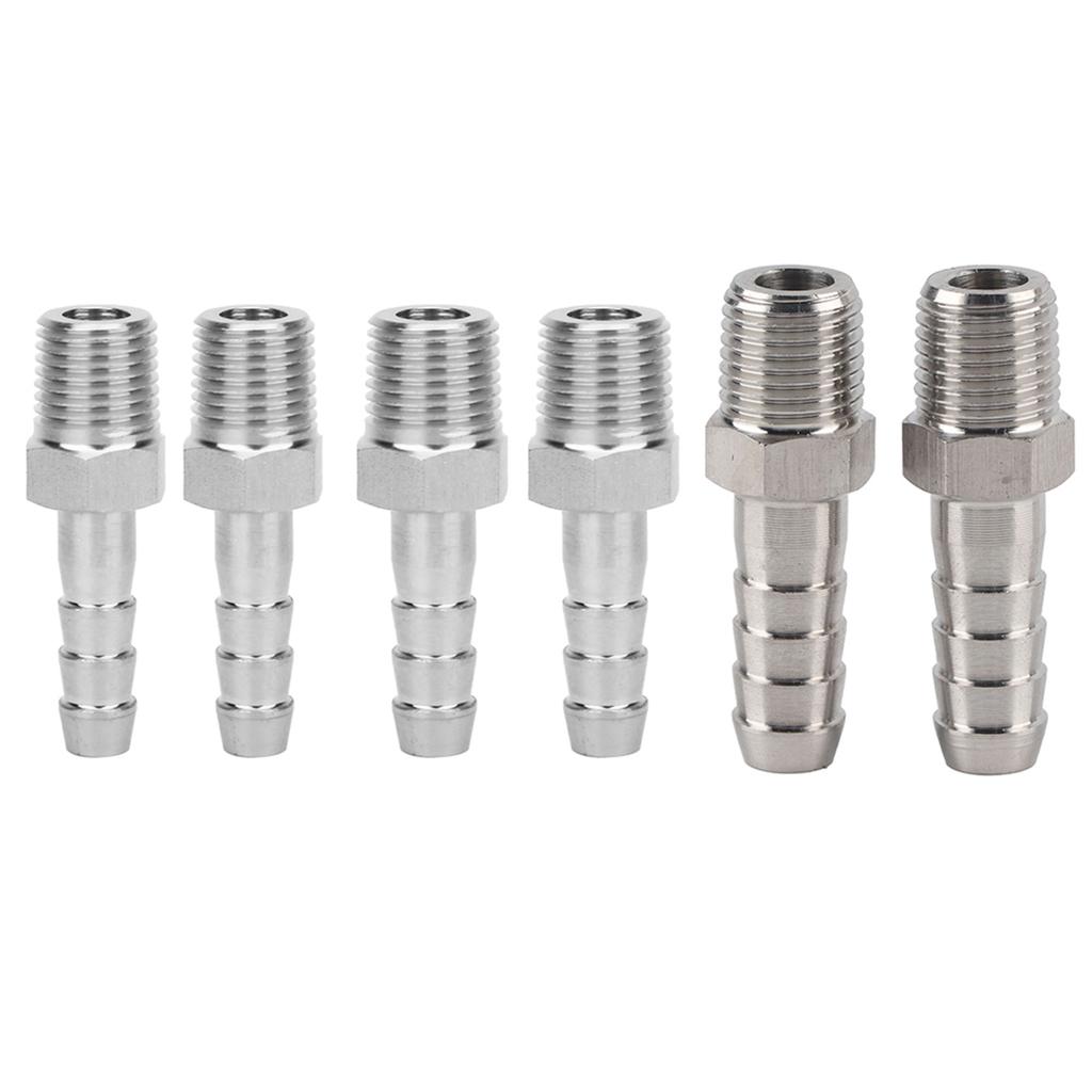 1/4in Stainless Steel BSPT Male Thread Connector Barb Joint Quick Coupling Connector Pipe Fitting Pipe Connector Barb Joint