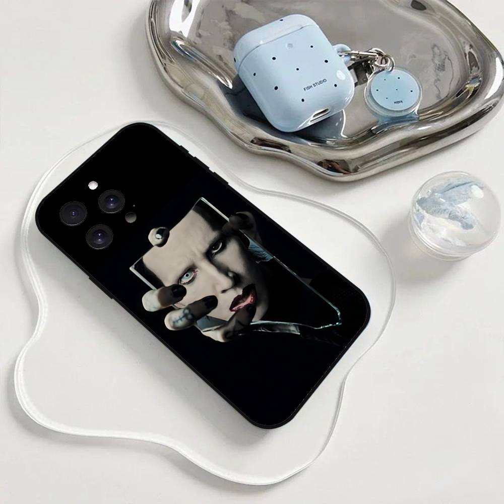 Singer M-Marilyn Manson Phone Case Phone Case For Iphone 17 16 15 11 13 14 Pro Max X Xr Xs Max 12mini Black Shell Cover Case