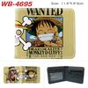 One Piece Anime Wallet Luffy Print Short Folded Card Holder Colorful Coin Purse