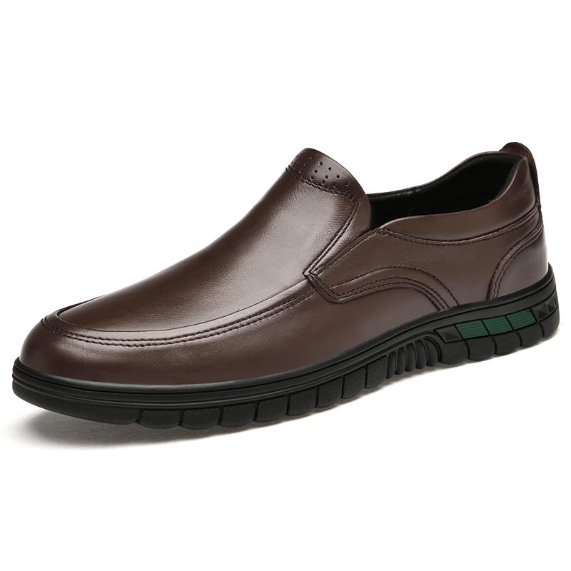 Italian New Men's Genuine Leather Shoes Lightweight Loafers Minimalist Business Shoes Men's Office Sneakers Wear Resistant