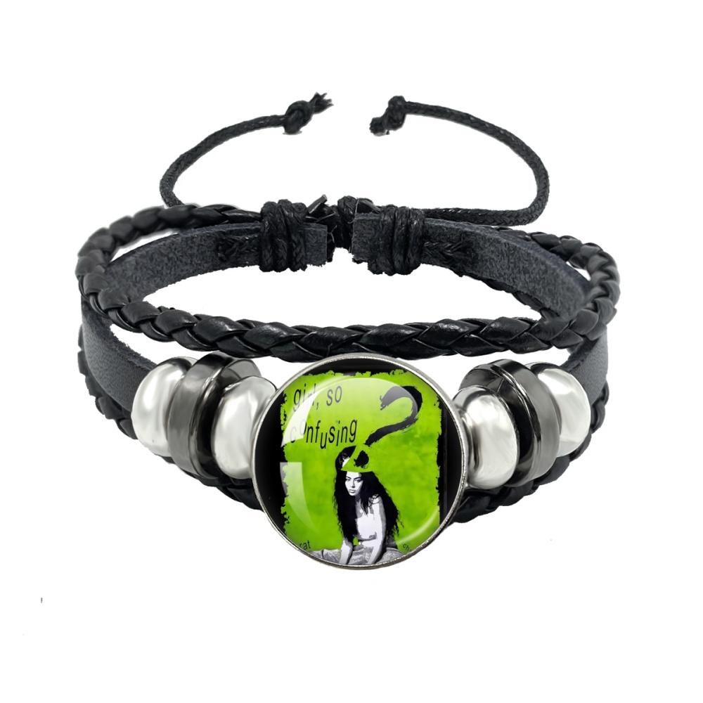 Album BRAT Charli XCX Kreatives Schwarzes Seil Knopf Glas Cabochon Lederarmband Schmuck Charme Fans Geschenk