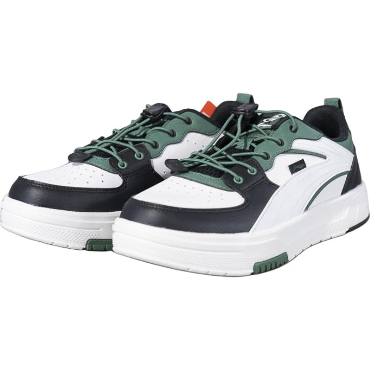 Li Ning Comfortable Low Top Kids Skate Shoes Kids Sneakers White Black Green YKCU126-11