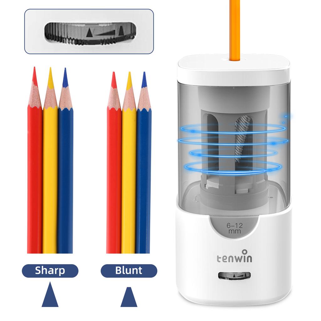 Tenwin Automatic Electric Pencil Sharpener with 3 Nib Auto Stop and  Fast Sharpen Adjustable