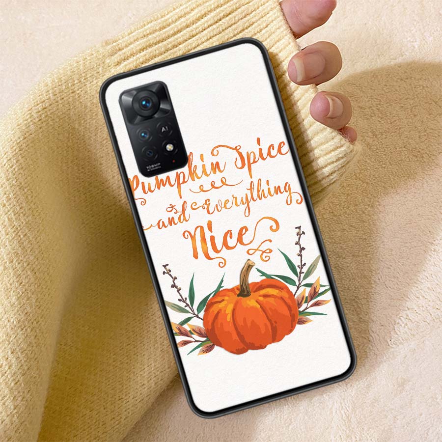 Pumpkin Happy Fall Phone Case For Redmi 13C 14C Note 14 13 Pro Plus 5G Clear Capa 12 12C 10A 10C 10 9A 9C 9T 9 8 Pro Cover TPU S