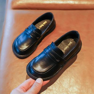 Little Girl Leather Shoes Spring Autumn Kids Black Shoes for Boys Fashion School Versatile Children's Causal Formal Flat Loafers