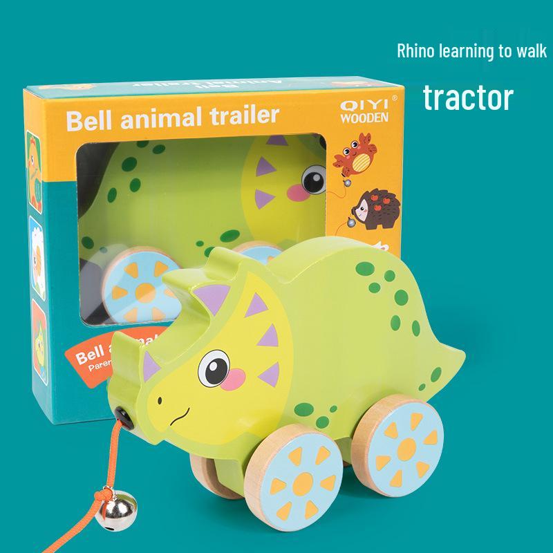 Cartoon Animal Pull Cart and Leash - Early Education Toy for Infants 0-3 Years