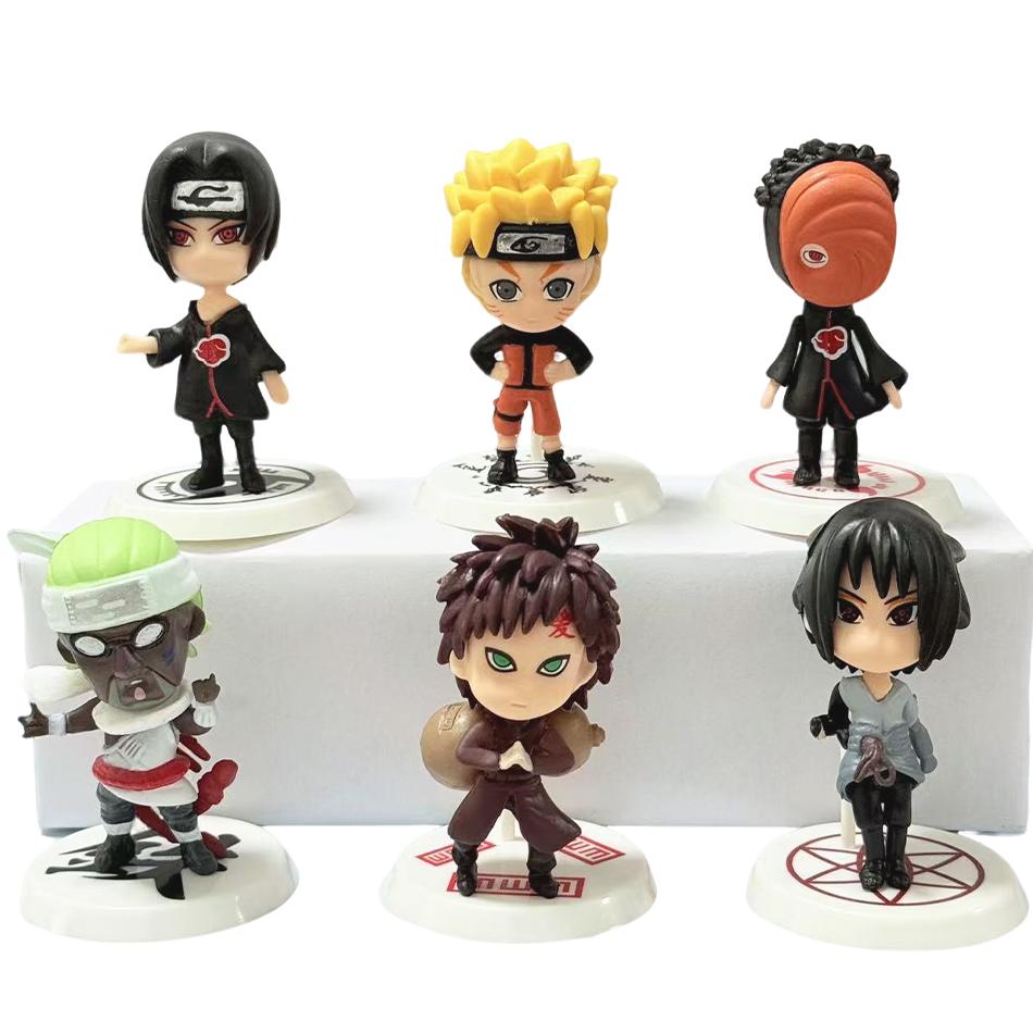 6-12pcs/set Anime Figure Naruto Shippuden Hinata Sasuke Itachi Kakashi Gaara Action Figure Q Version PVC Figures Toys Gift