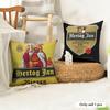HHERTOG JANS Cushion Cover Natural Linen Organic Fabric DoubleSided Printing Couch Pillow Covers Home Decor