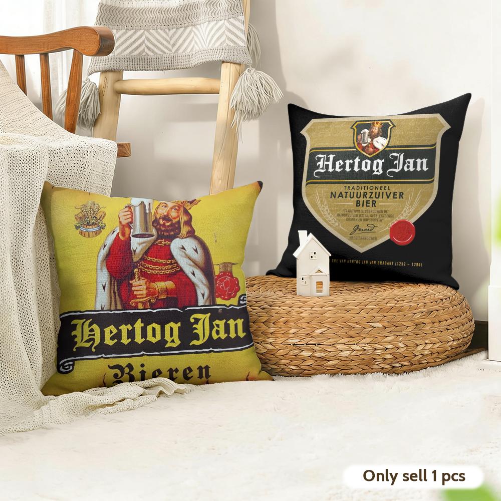 HHERTOG JANS Cushion Cover Natural Linen Organic Fabric DoubleSided Printing Couch Pillow Covers Home Decor