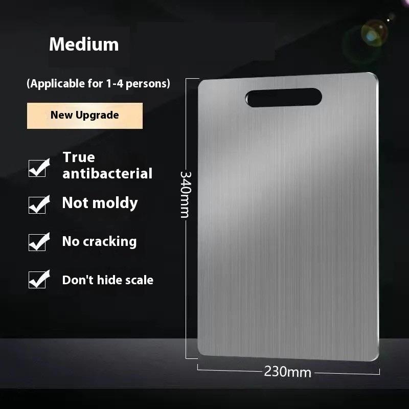 

23X34см Утолщенная Противоплесневая Разделочная Доска Нескользящая Двусторонняя Легко Моющаяся Металлическая Разделочная Доска из Нержавеющей Стали для Кухни