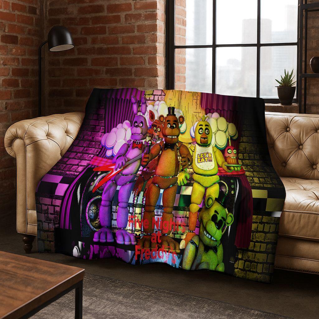 

3D F-FNAF Игра Мультяшное Фланелевое Одеяло Мягкое Теплое Плед для Кровати Спальни Комнаты Гостиной Путешествий Кемпинга Пикника Подарок 75x90cm