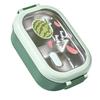 2 Compartments Lunch Storage Container Stainless Steel Food Container Thermal Lunch Box  For Travel