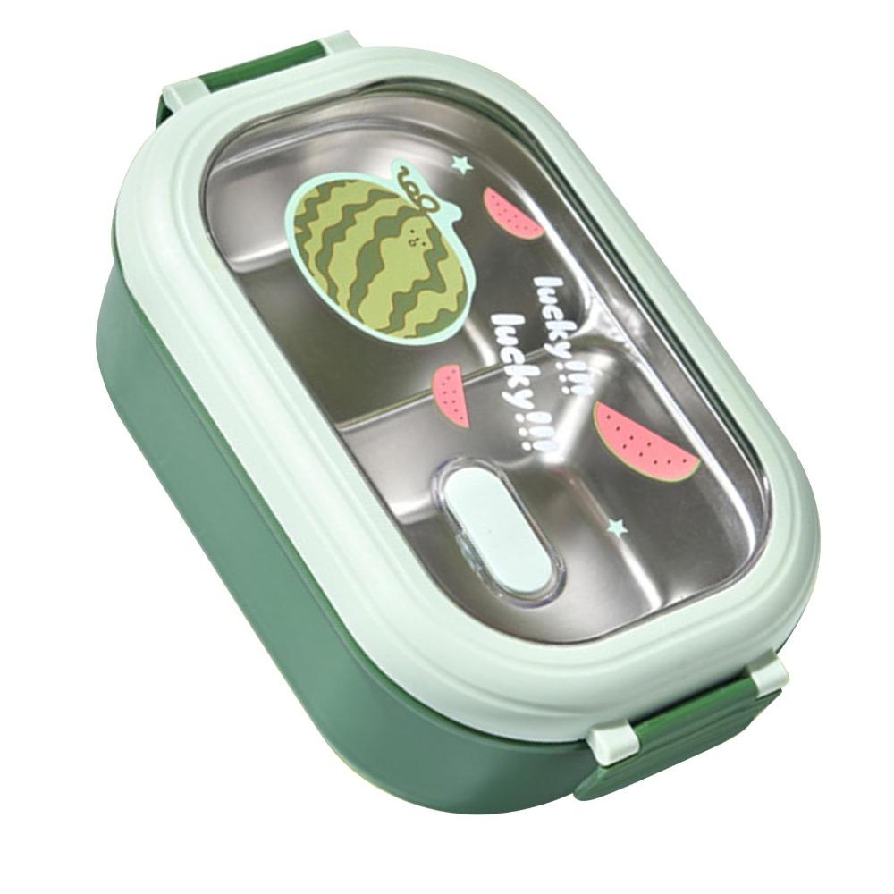 2 Compartments Lunch Storage Container Stainless Steel Food Container Thermal Lunch Box  For Travel