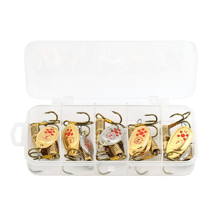 

10Pcs Sequins Artificial Baits with Tackle Box Sequins Crankbait Spoon Baits Fishing Spinner Hard Baits Easy to Use 1