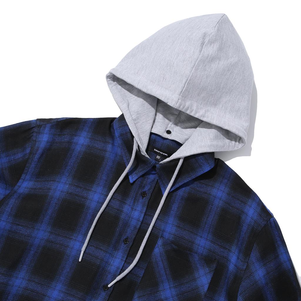 INTERCREW Flannel Yarn-Dyed Multi-Check Shirt D Blue Itz1Yc02Adb