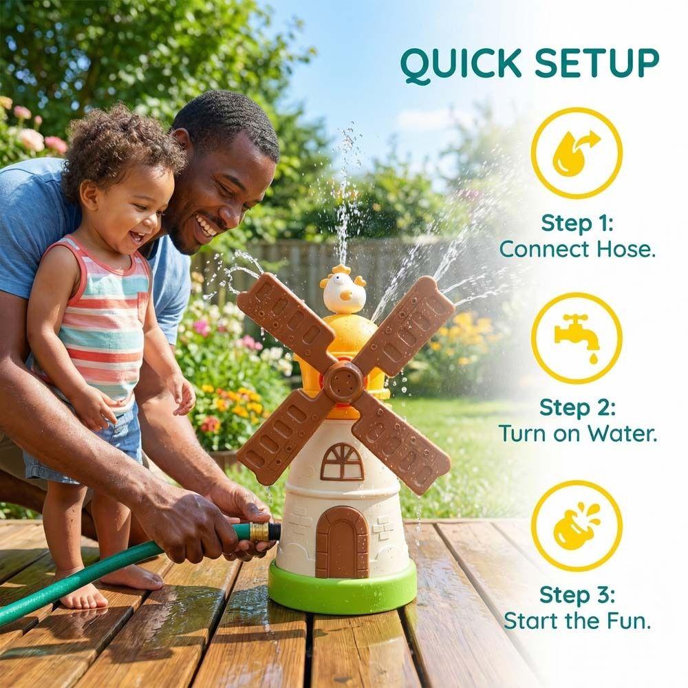 Multipurpose Windmill Sprinkler Interactive Children's Shower Toy  Beach Swimming Pool