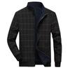 Autumn New Men's Fashion Plaid Stand Collar Jacket Trendy Men's Versatile Casual Reversible Jacket Top