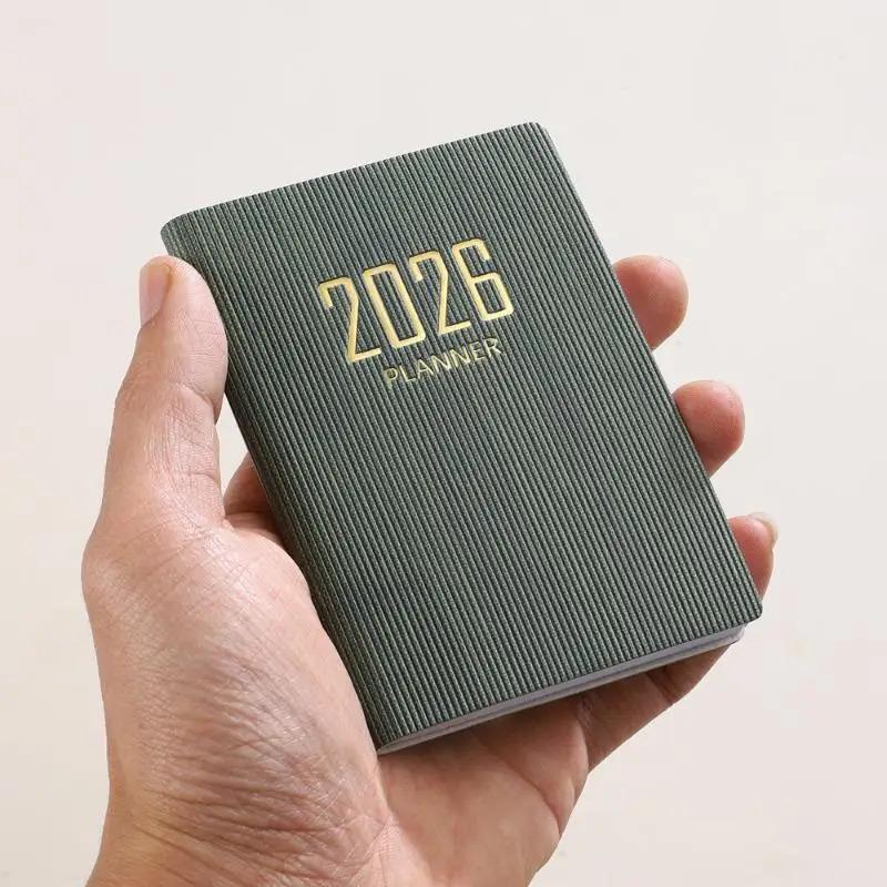 2026 Planificator Englez A7 Mini Portabil de Buzunar Program Zilnic 60 Foi 120 Pagini Subțire Calendar Săptămânal Jurnal Agendă