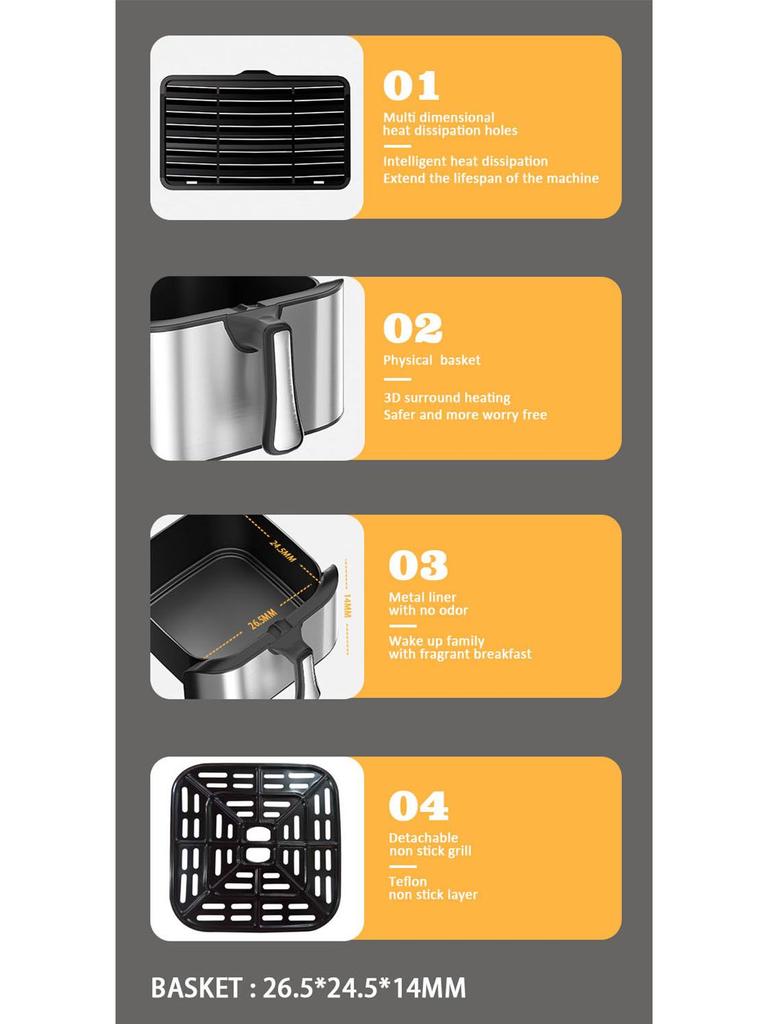 12L Large Capacity Household Air Fryer 110V, New Model