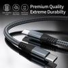 Factory  Black Nylon Braid Pd 60w Phone Fast Charger 3m Usb Type C To Type C Charging  Data Cable for Iphone15 16 Plus