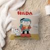 HHilda cartoon girl anime Cushion Cover Inches Farmhouse Decor Home Throw Pillow Covers for Couch Decorations