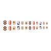24pcs Press On Nails Fashion Plaid Cartoon Smiling Face Style Pink Transparent Short Nail Art Pieces