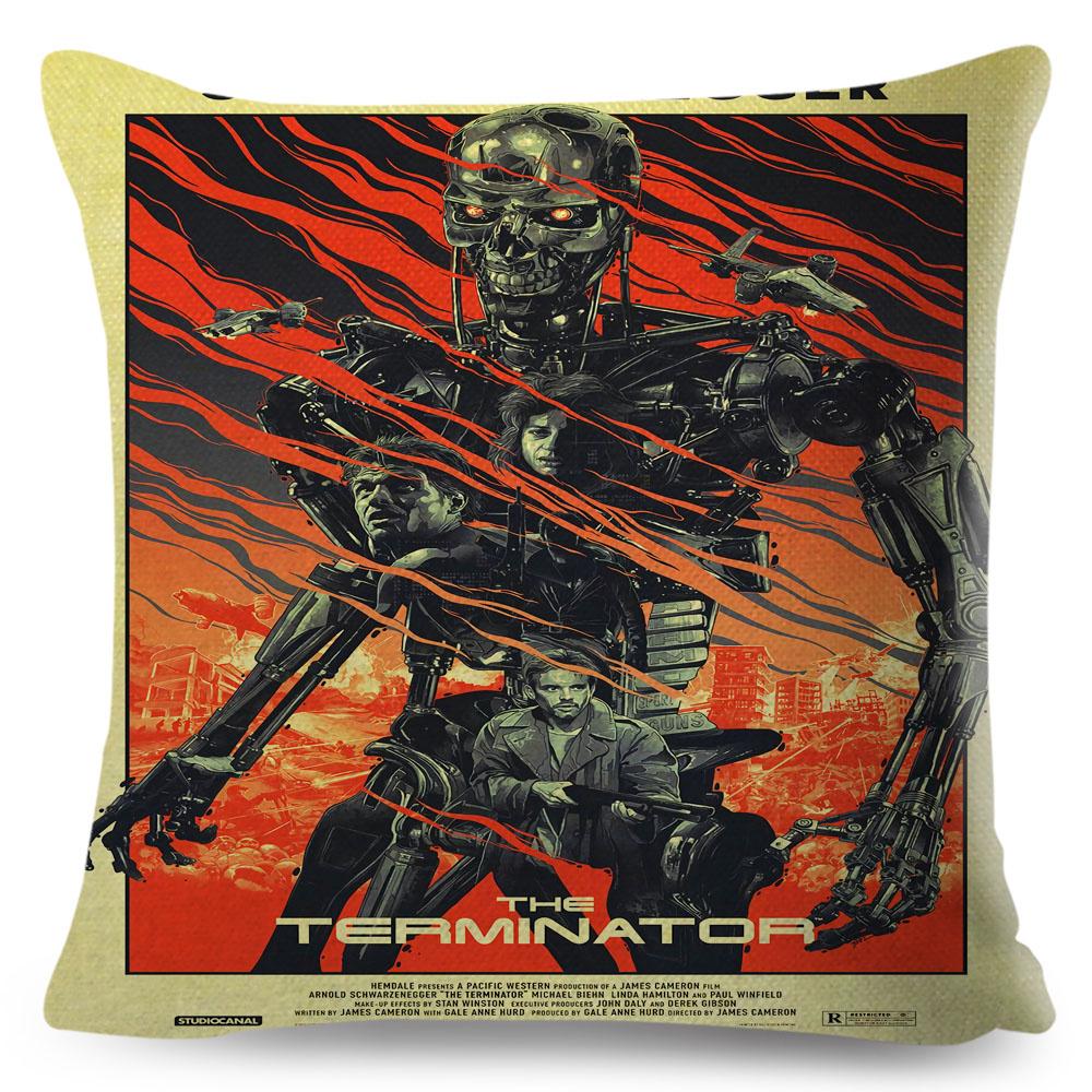 The Terminator T Cushion Cover Decor Classic Movie Robot Warrior Pillowcase Polyester Pillow Case for Sofa Home Car Xcm