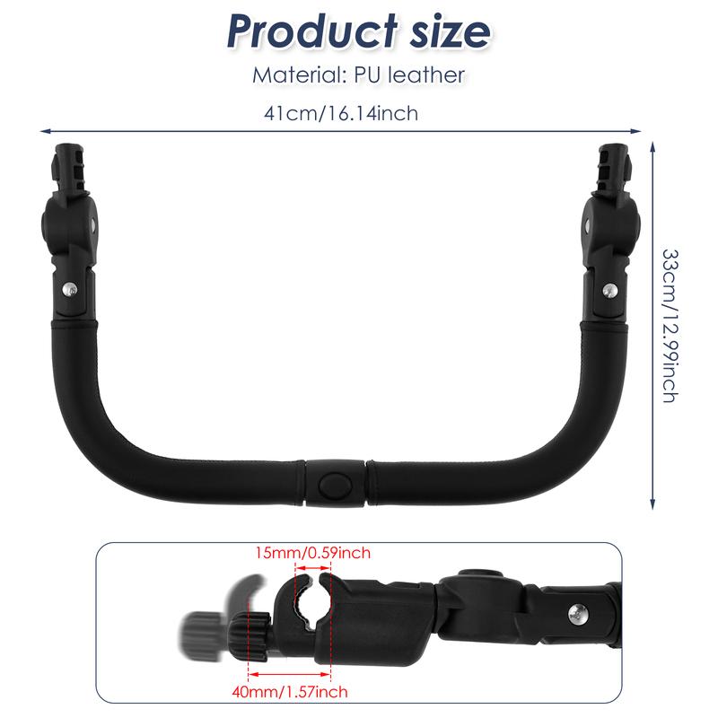 Stroller Bumper Bar Angle Adjustable Armrest Stroller Handle Multifunctional Stroller Bumper Handle Removable Stroller Crossbar