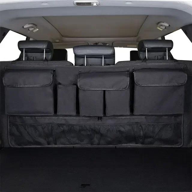 Multiple Pockets Car Trunk Storage Bag High Capacity Adjustable Backseat Hanging Organizer Space Saving Oxford Cloth