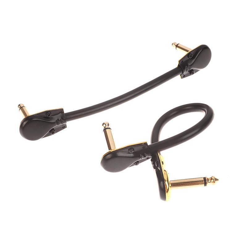 Anti-Noise Guitar Patch Cable 15/20/30Cm 1/4" Right Angle Oxygen-Free Audio Line For Guitar Effects Pedal Instruments Jack Plug