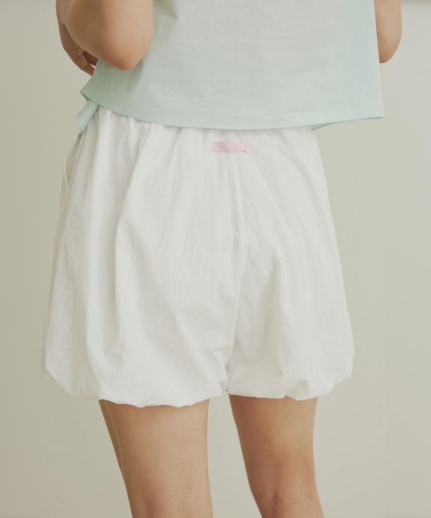 ADAUL Pumpkin Balloon Banding Half Pants - White