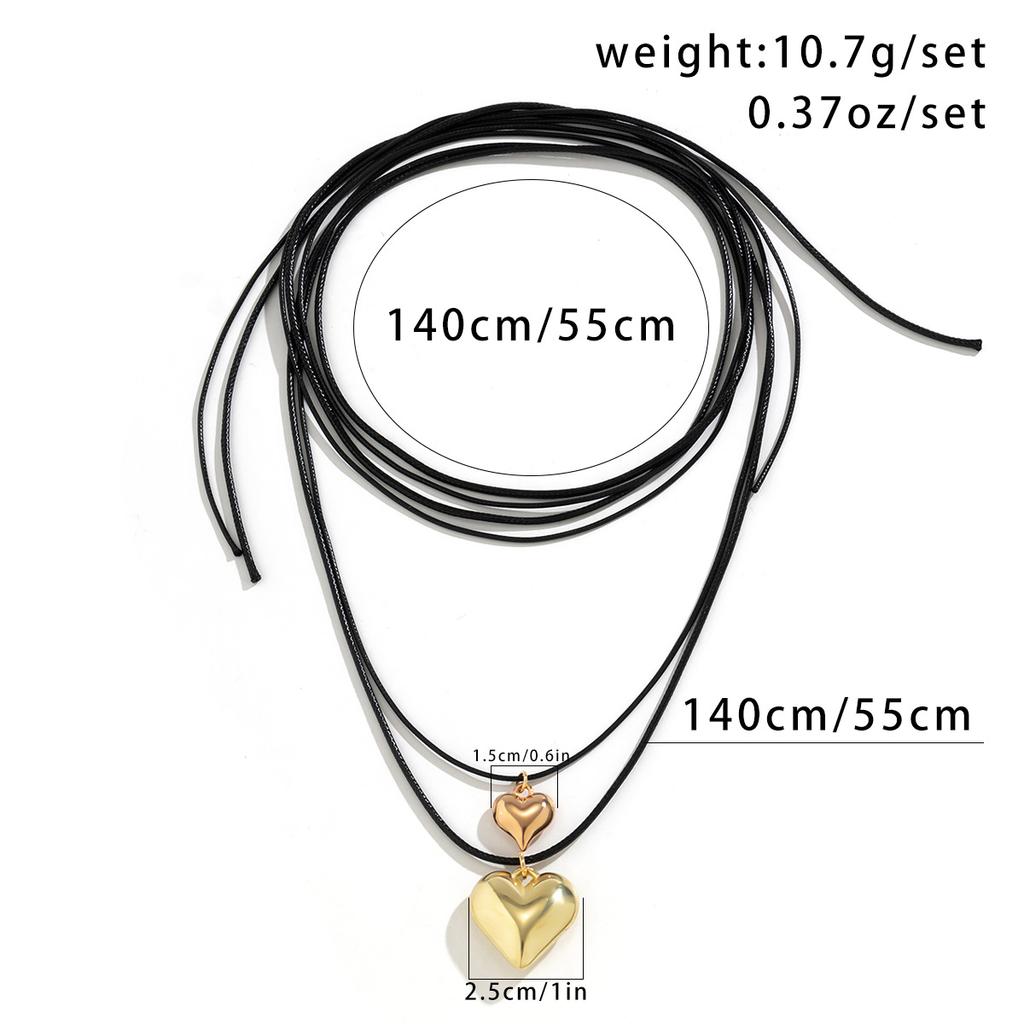 Accessories Black Rope Small Heart Pull Sweet Cool Choker Punk Personality Retro Collar Flannel Necklace
