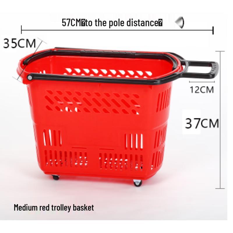 Deluxe Rolling Supermarket Shopping Basket