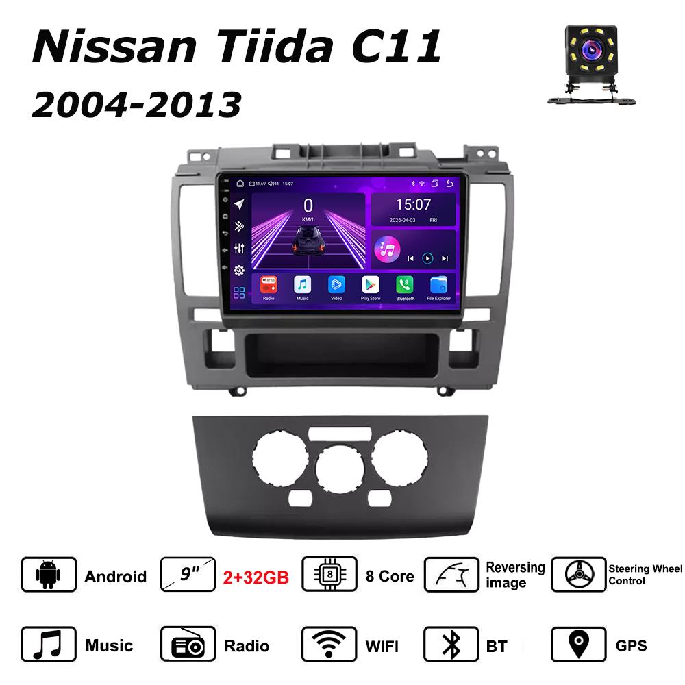Android Car-Play Car Radio For Nissan Tiida C11 2004-2013 Multimedia Player Head Unit Stereo GPS Navigation BT WIFI,8 CORE ,2+32GB