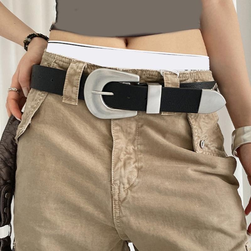Punk PU Belt Western Theme Wide Belt For Women Men With Pin Buckles And Metal Studs for Casual Wear and Formal Event